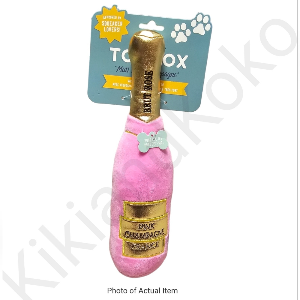 NWT Toy Box Pink Champagne Squeaky Dog Toy